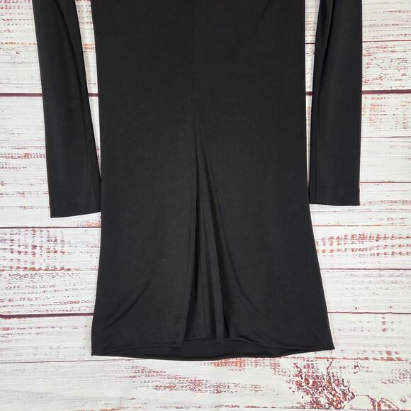 Alexander Wang Black Off Shoulder Halter Dress Sz 4 Silky Shapely Glam Lux Party - Picture 6 of 15